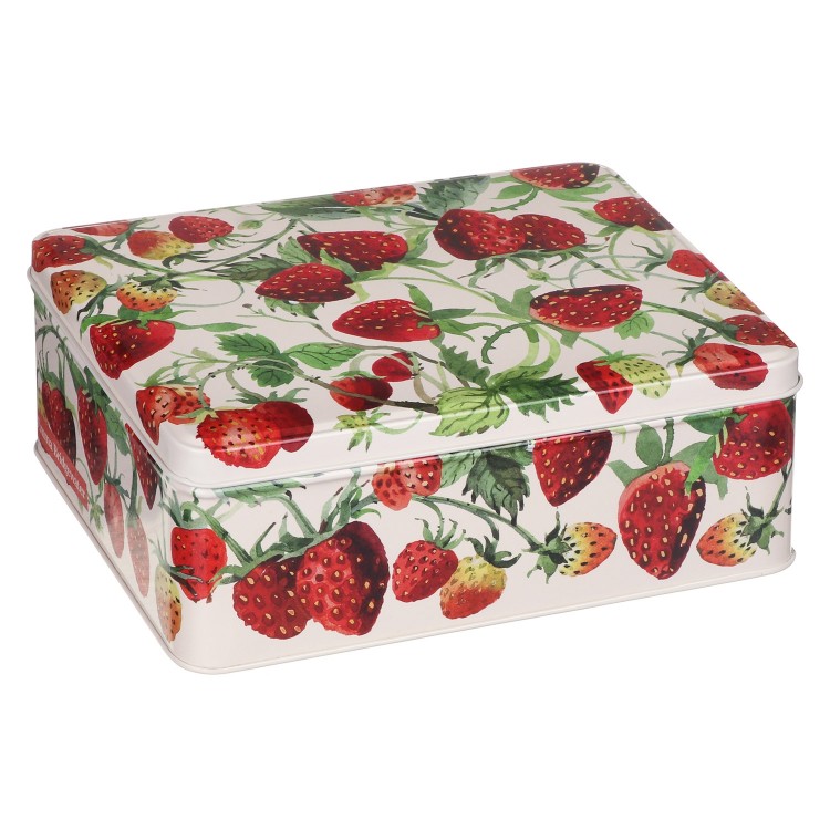 Strawberry Print Deep Rectangular Tin Emma Bridgewater